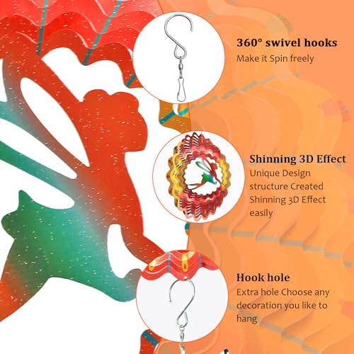 Fairy Wind Spinner - 12inch Hanging Wind Sculpture, Lovely Gift - color: Fairy