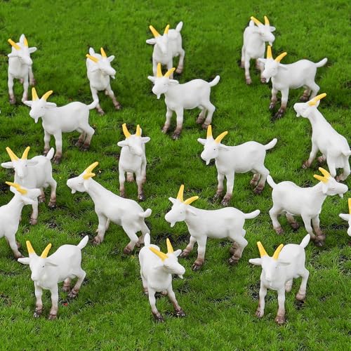 50 Pcs Miniature Goat Figurines Animal Figurines Set Plastic Realistic Mini Resin Lamb for Micro Landscape Fairy Garden Decor DIY Props - color: Goat