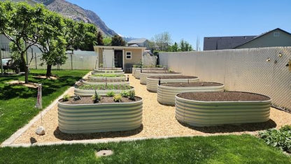 Anleolife 6x3x2ft Oval Deep Root Raised Garden Bed, Antique White - color: Oval White, size: 6×3×2ft Tall