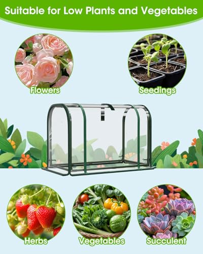 Mini Greenhouse Indoor Outdoor, 23.6*16.2*12.2 Inch Portable Tabletop Plant Greenhouse for Plant Growth and Seedling Propagation, Small Greenhouses for Garden Balcony Windowsill Home Use