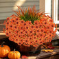 15 Pcs Fake Mums Artificial Fall Flowers for Outdoor Decorations, Orange