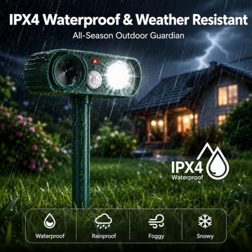 Solar Ultrasonic Animal Repellent Outdoor, Deer Repellent Devices
