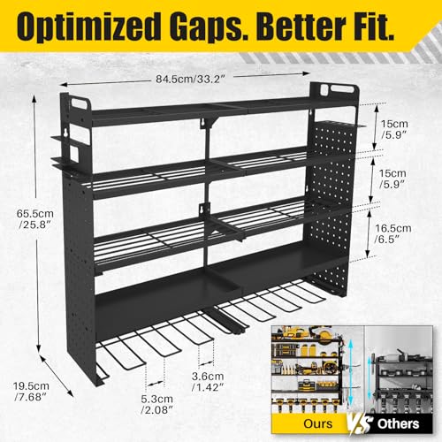 Large 5-Tier Power Tool Organizer Wall Mount, 320lb Capacity, 34'' Wide - size: 34''Width