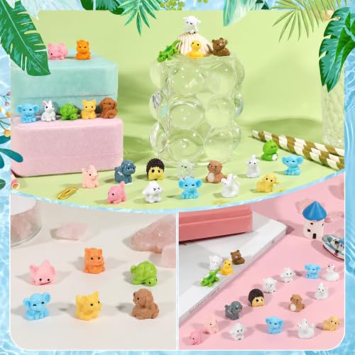 90 Pcs Mini Resin Animals 90 Styles Tiny Small Animal Figures to Hide - color: 90pcs Different Styles