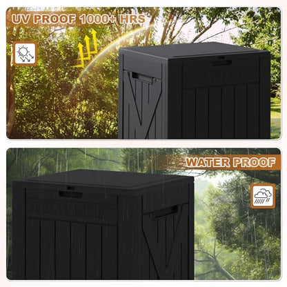 JUMMICO 52 Gallon Resin Package Delivery Box Lockable&Waterproof - color: Black