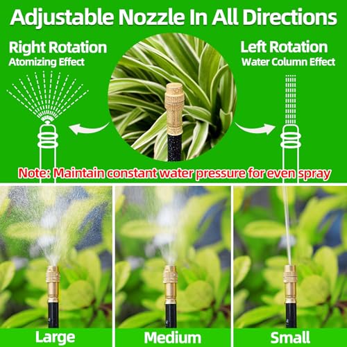 40FT Drip Irrigation Kit, 13 360° Copper Nozzles, Garden Watering System - size: 40FT