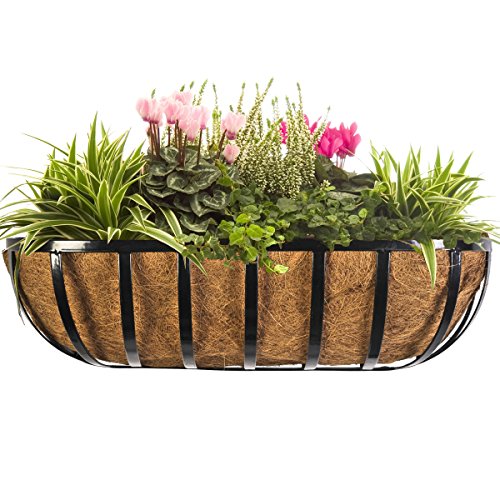 4pcs Trough Planter Basket Liners Coco Liner 30 inch, Thick Coconut Coir Liner Coco Fiber Liners Replacement for Wall Planter Window Box, Garden Fence Baskets Railing Planter In/Outdoors (30inch-4pcs) - color: 30inch-4pcs