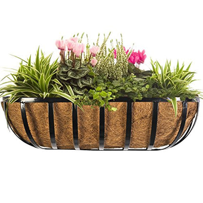 4pcs Trough Planter Basket Liners Coco Liner 30 inch, Thick Coconut Coir Liner Coco Fiber Liners Replacement for Wall Planter Window Box, Garden Fence Baskets Railing Planter In/Outdoors (30inch-4pcs) - color: 30inch-4pcs