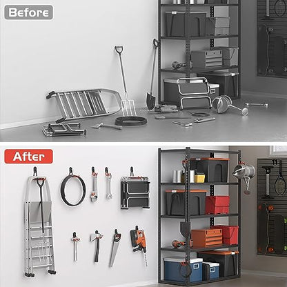 WALMANN Garage Storage Hooks, Wall Mount Utility Hooks for Tools - style: Orange-red Hook