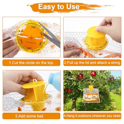 Disposable Wasp Traps Outdoor Hanging 6 Pack - size: 6 Pack