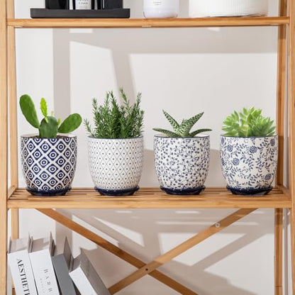 4.6 Inch Ceramic Small Succulent Planter Pots Set of 4 - size: 4.6 Inch