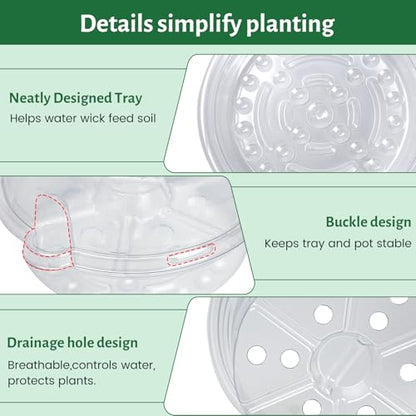 Bluepro Self Watering Pots for Indoor Plants, 5 Inch, 20-Pack - size: 5 Inch-20Pcs