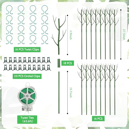16 Pack Plant Support Stakes, Detachable Monstera Climbing Stakes - color: 16Pack-27.5 Inch