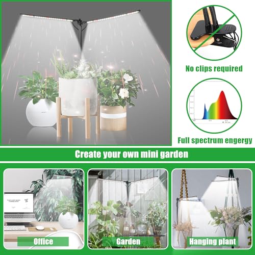 bodkar Plant Grow Light, Plant Lamp for Indoor Plants Growing - color: #2 Black（no timer）