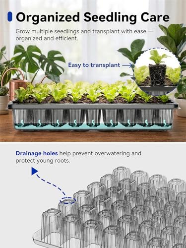 GLOWRIUM Seed Starter Tray with Grow Lights, 162-Cell Plant Germination