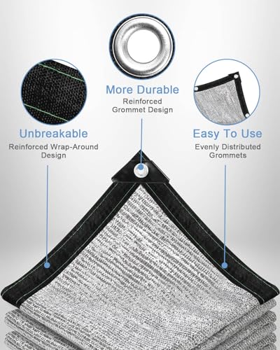 vensovo 70% Reflective Aluminet Shade Cloth with Grommets, 3 x 10 ft - color: 70%, size: 3x10FT