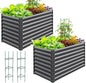 Quictent Galvanized Raised Garden Bed 4x2x2 Ft 2PCS - color: Dark Grey, size: 4x2x2 ft-2PCS