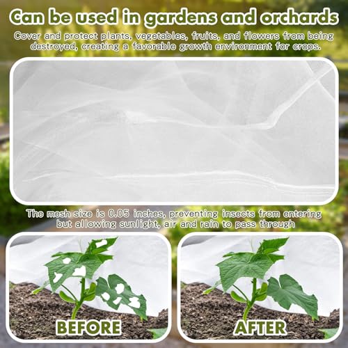 Woanger 3 Pcs Garden Netting for Raised Beds 4 x 2 x 2 ft for Garden - size: 4 x 2 x 2 ft