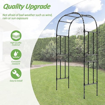 Thickened Metal Garden Arch-59L*94.5H,Trellis for Climbing Plants Outdoor - size: 59（L）*94(H)*16(W)IN
