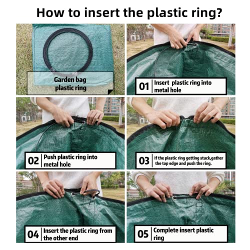 4 Pack 132 Gallons Reusable Yard Waste Bags with Lid Leaf Bags - style: 4pcs 132 gallons
