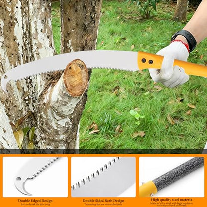 Pole Saws for Tree Trimming, 8.5FT Long Extension tree trimmer pole saw, Lightweight Manual Pruning Saw with Mn Steel Blade, Tree Branch Trimmer for Yard, Garden, Patio - size: 8.5FT