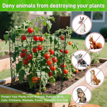 8 Pack 20x12 inch Plant Protector, Wire Garden Cages with Stakes & Ties - size: 24PCS-20"x 12"