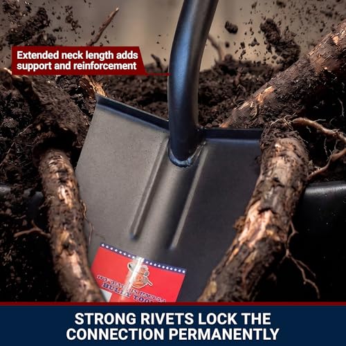 Bully Tools 12-Gauge Round Point Shovel Long Handle, Made in USA. - size: Long_Handle