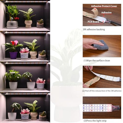 6.6FT/2M LED Plant Grow Light Strip 24V 55W 840LEDs - size: 6.6FT