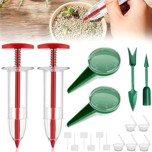 17 PCS Mini Seed Spreader, New Mini Gardening Spreaders, Mini Sowing Seed Dispenser, Reusable Handheld Small Seed Planter Tool for Tiny Seeds
