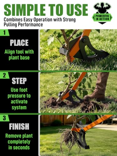 [0.5"-2.2" Heavy Duty] Sapling Puller Tool, 60" High-Leverage Handle Tree Puller Tool, Manual Stump Remover for Complete Root Extraction Woody Plants, Shrubs, Vines and Stumps