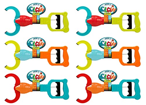 JA-RU Grab It Claw Grabber Toy (6 Pack) – 12 Inch Robot Claw Grabber Pickup Tool for Kids, Hand Eye Coordination Toys, Robot Party Favors, Birthday Gifts & Classroom Prizes. 5617-6s - size: 6 Pack