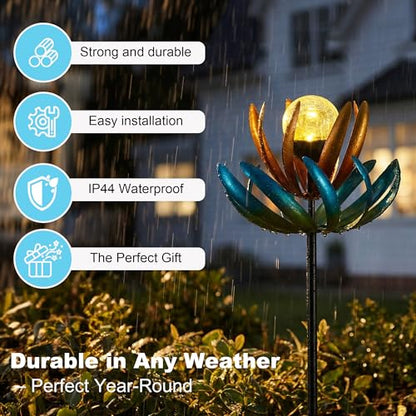 Solar Wind Spinners Outdoor, Metal Garden Windmill for Yard Decoration