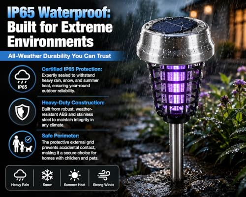 4Pack Solar Bug Zapper Outdoor Waterproof Mosquito Zapper