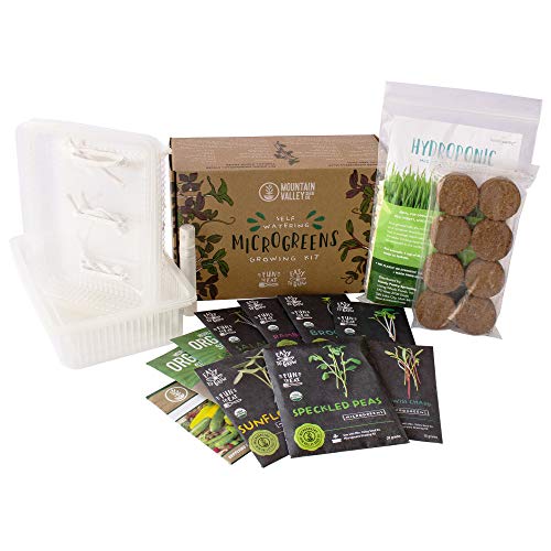 Mountain Valley Seed Co Self-Watering Indoor Microgreen Kit Soil Hydroponic - size: Combo