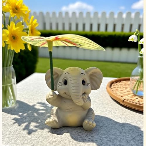 Elephant Figurine Garden Decor Resin Animal Ornaments