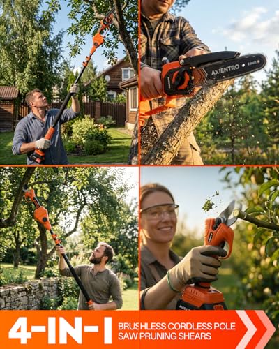 4-in-1 Pole Saw & Pruning Shears - color: Vivid Orange