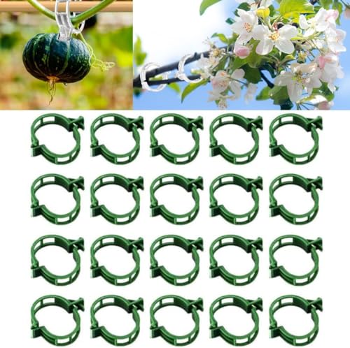 Plant Support Clips Reusable Garden Clips, Secured Plastic Plant Clips, Tomato Support Clips for String Trellis for Climbing Plants Outdoor Indoor Plant Flowers Stem Vine Fixing Clips (50, Green) - color: Green