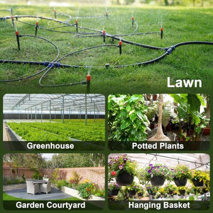 263FT Drip Irrigation System,Garden Watering Kit for Gardens,Potted Plants - size: 263FT