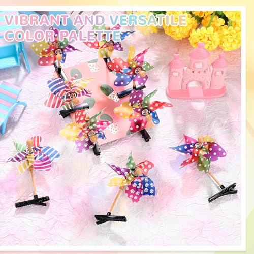 30 Pcs Bean Sprout Hair Clips Plant Styles,Windmill - style: Windmill