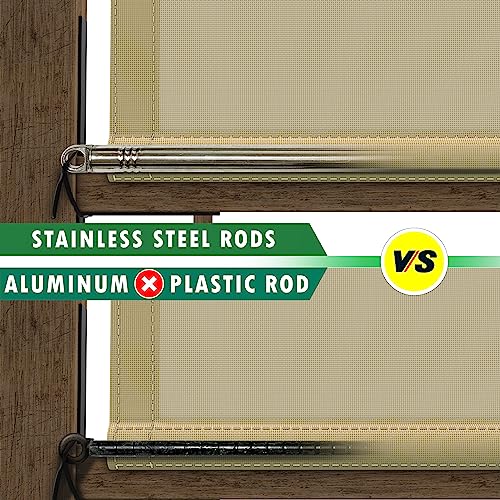 ColourTree 4' x 4' Waterproof Grey Pergola Shade Cover with Weighted Rod Custom Size - color: Waterproof Grey, size: 4' W X 4' L Custom Size