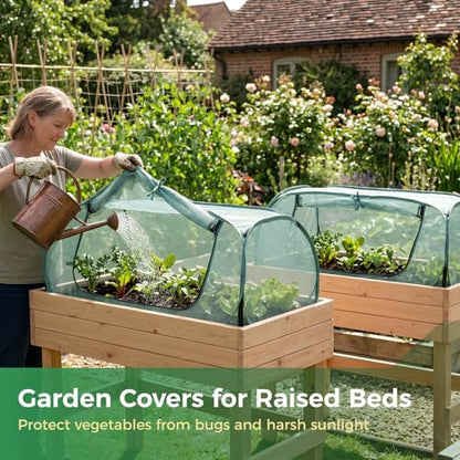2 Pack Garden Covers for Raised Beds, Pop Up Mesh Plant Covers for Outdoors