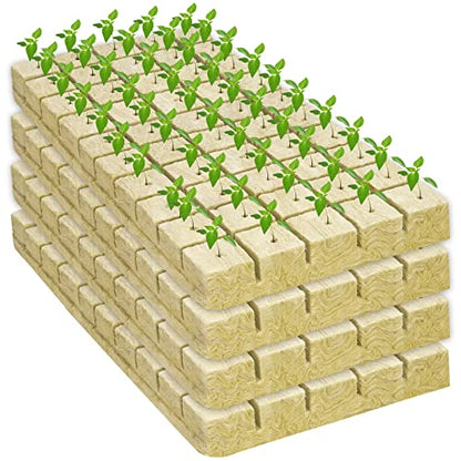 Legigo 1 Inch Rockwool Cubes Seed Starter Plugs for Hydroponics, 200 Plugs - color: 4 Sheet, size: 1" Plugs
