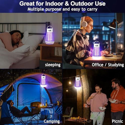Bug Zapper Indoor Outdoor Mosquito Zapper, LED Rechargeable Fly Zappers