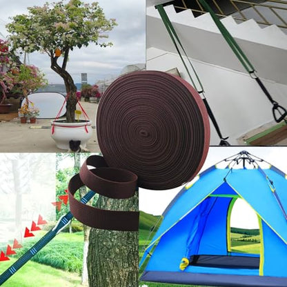 1 Roll 65.6 Feet Tree Tie for Plant Support Garden Strap 1 Inch Width Staking and Guying Material 1,800 Lbs Strength (Coffee) - color: Coffee