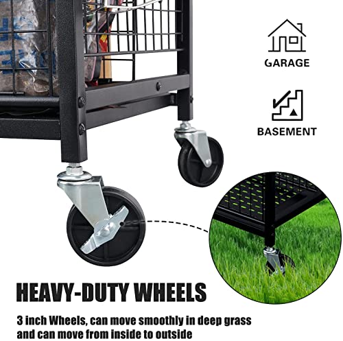 Mythinglogic Rolling Garden Tool Organizer for Garage, Yard and Lawn Tools - size: Deluxe Tower
