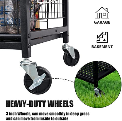 Mythinglogic Rolling Garden Tool Organizer for Garage, Yard and Lawn Tools - size: Deluxe Tower