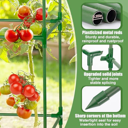 PAMASE 45x14.5x14.5in Square Tomato Cage for Garden, 3 Pack - style: 3 Pack