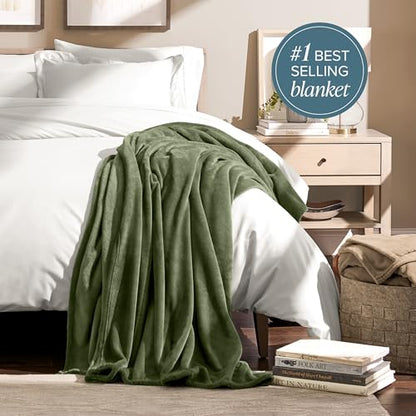 Bare Home Fleece Blanket Luxury Microplush (Full/Queen, Cypress) - color: 11 - Cypress, size: Full/Queen