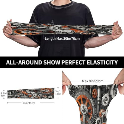 Arm Sleeves,Cooling UV Sun Protection Sports Compression for Men Women Garden Sports with Thumb Hole - color: Mechanical Gears