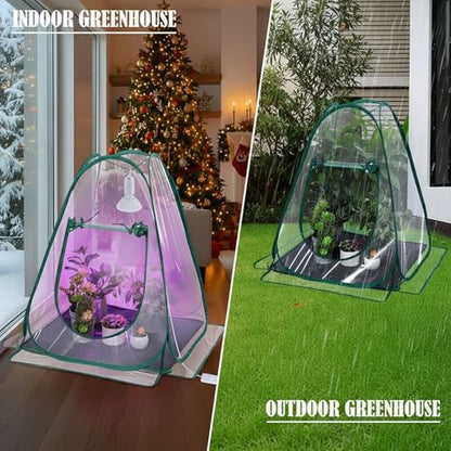 Meonum Mini Greenhouse Indoor with 10W Grow Light and PEVA Mat, 1 Pack